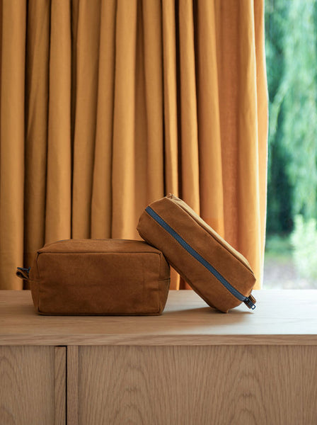 Marlo Contrast Wash Bag | Masala/Lupin | Small