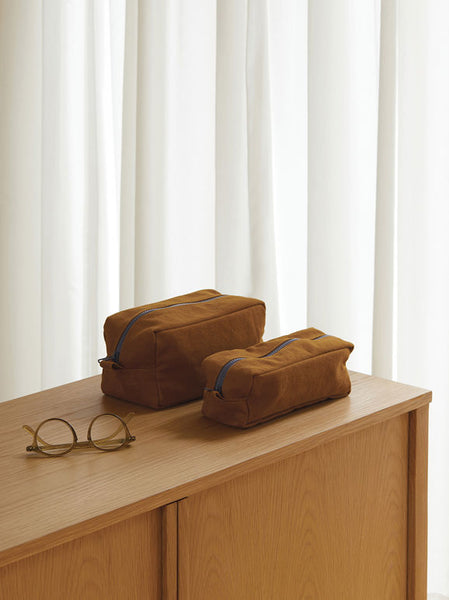 Marlo Contrast Wash Bag | Masala/Lupin | Large