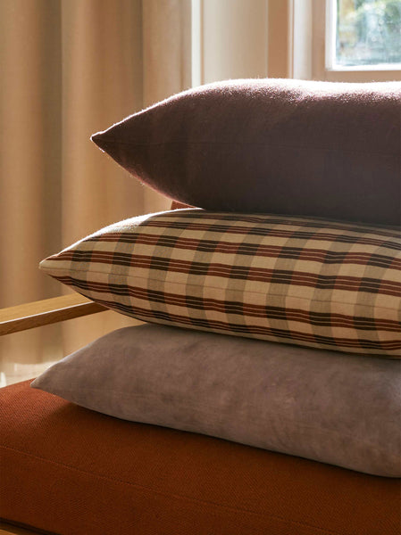 Folio Cushion Cover - Russet/Mulberry