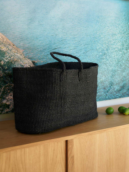 Sisal Oval Bag - Charcoal