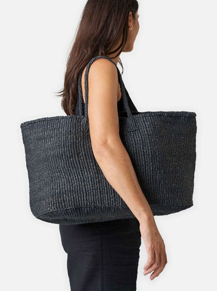 Sisal Oval Bag - Charcoal