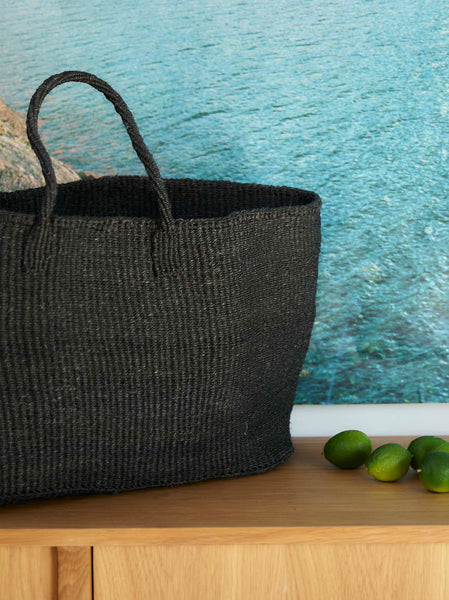 Sisal Oval Bag - Charcoal