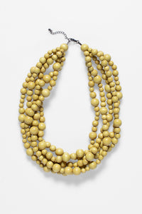 Aari Multi Strand Necklace | Lemon Yellow