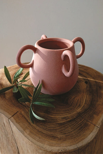Horn Vase in Terracotta