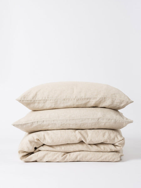 Chambray Linen Pillowcase Pair | Oatmeal