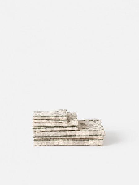 Stripe Waffle Hand Towel | Olive