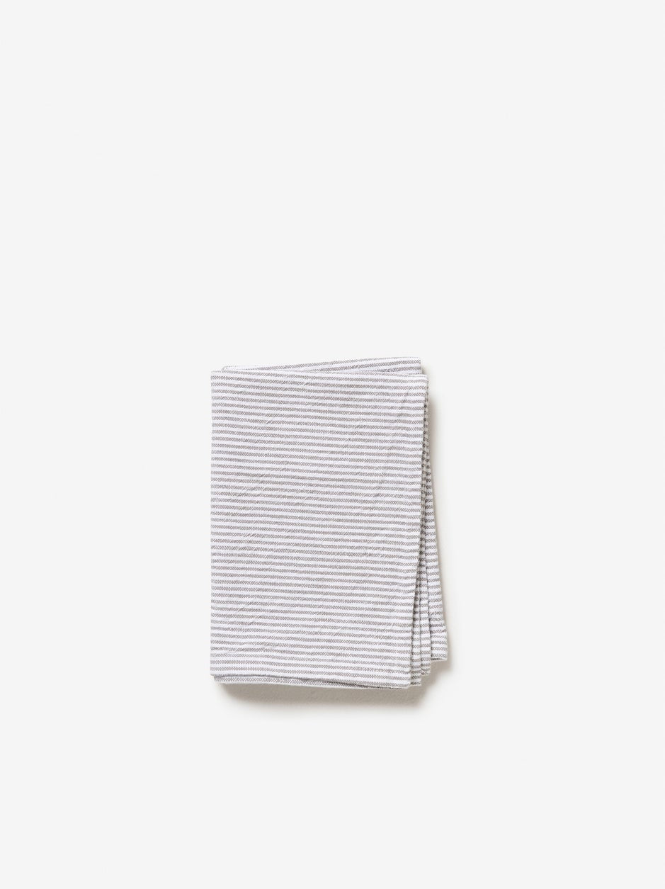 Stripe Washed Cotton Tea towel | Grey